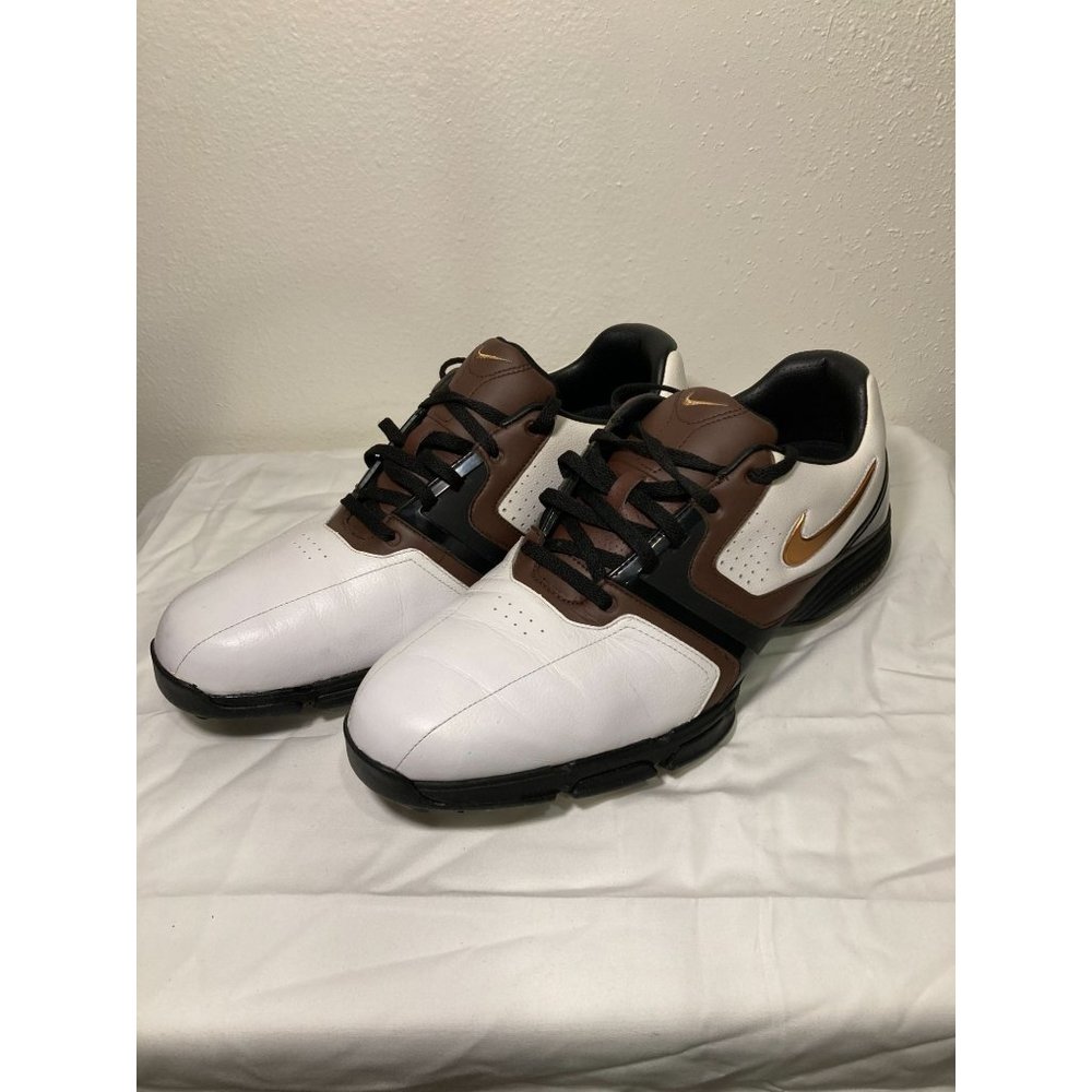 Nike Lunarlon Golf Shoes Men's Size 11.5 Made in Vietnam, Black, White, Brown